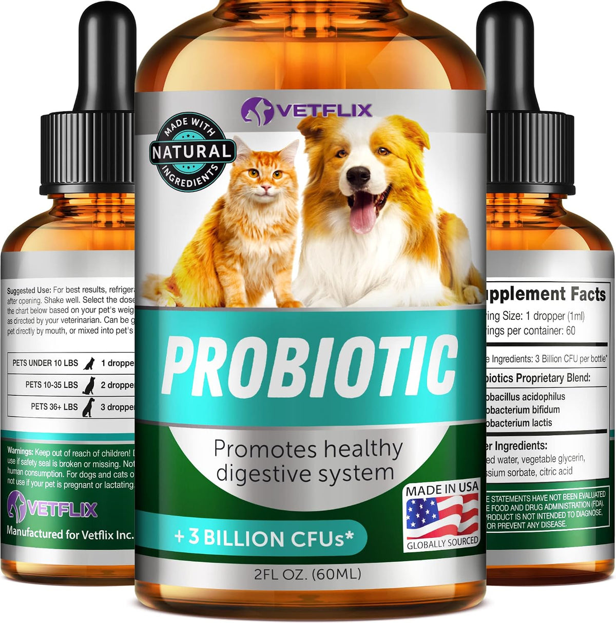 Vetflix Cough Relief Liquid for Dogs and Cats – Mullein Leaf & Elderberry Blend, 60 ml - görsel 9