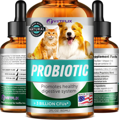 Vetflix Cough Relief Liquid for Dogs and Cats – Mullein Leaf & Elderberry Blend, 60 ml
