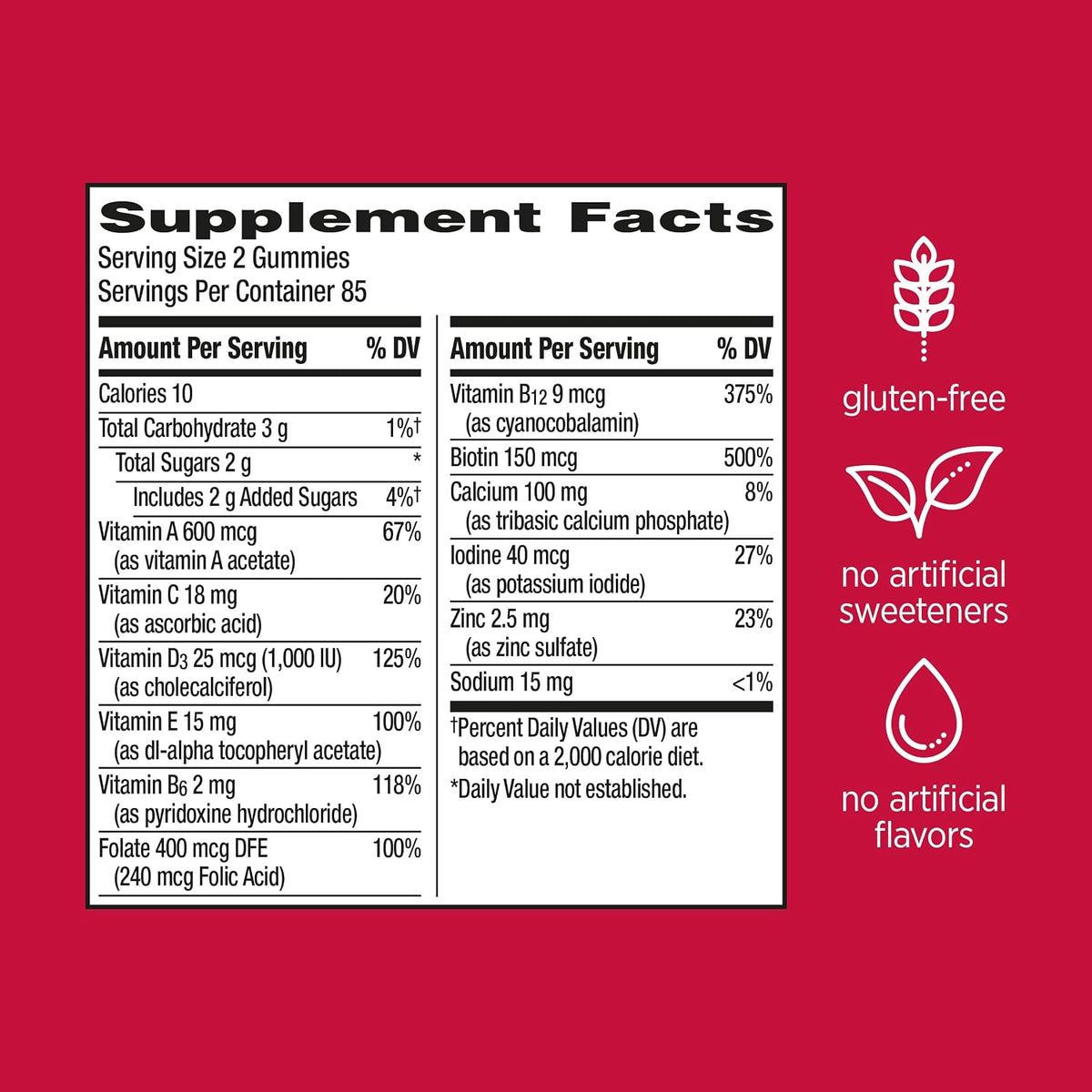 Centrum MultiGummies for Women 18+, Gummy Multivitamin, Assorted Natural Fruit Flavours - 170 Gummies - görsel 8