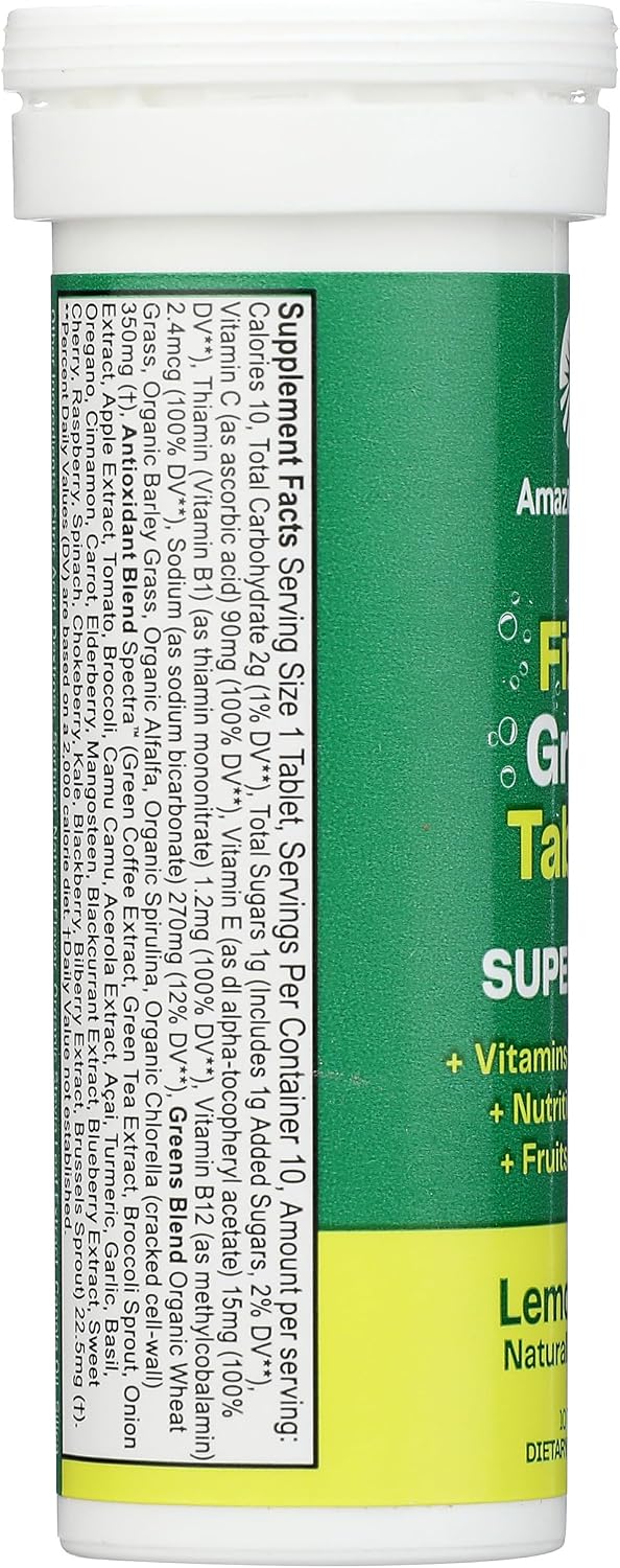 Amazing Grass Lemon Lime Green Superfood Drink Tabs, 10 Tablets - görsel 5