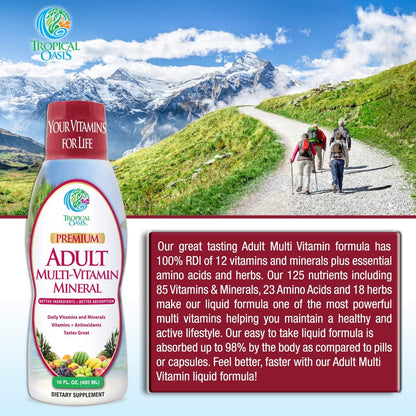 Tropical Oasis Adult Liquid Multivitamin – 125 Total Nutrients (473 ml)