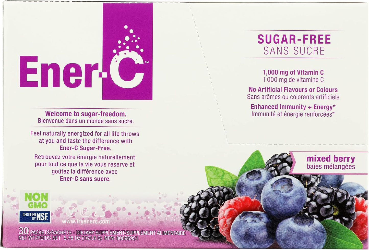 Ener-C Sugar Free Mixed Berry Flavour 1000mg Vitamin C Electrolyte Drink Mix - 30 Sachets - görsel 1