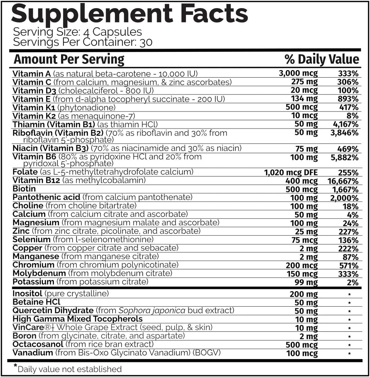 Multi Two (120 Capsules) – Advanced, Full-Spectrum Multivitamin, Mineral and Cofactor Formula – Coenzyme Vitamins – Veggie Caps - görsel 4