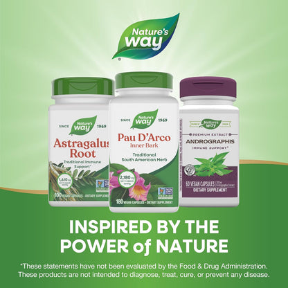 Nature's Way Pau d'Arco Inner Bark, 2,180 mg per Serving, 180 Capsules