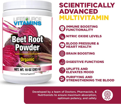 LifeSource Vitamins Beetroot Powder - Organic 283g (57 Servings)