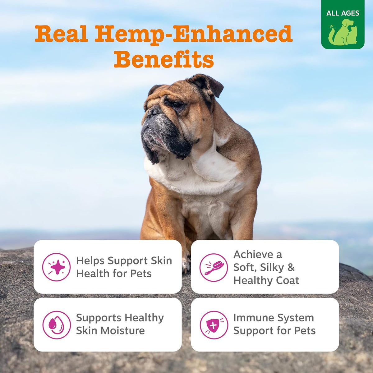 Zesty Paws Salmon Omega Oil + Hemp for Dogs and Cats – Wild Alaskan Salmon Oil with Hemp Seed Oil, Omega-3 EPA & DHA, 16 oz - görsel 2