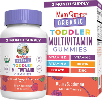 MaryRuth's Organic Toddler Multivitamin Gummies | 60 Count (60-Day Supply)