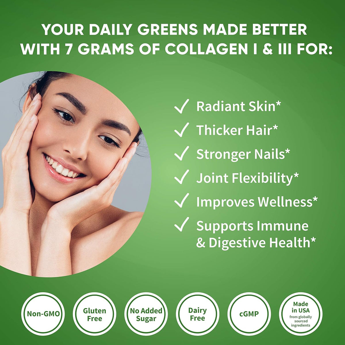 Health Logics Glowing Greens Superfood Powder with Collagen Peptides - görsel 6