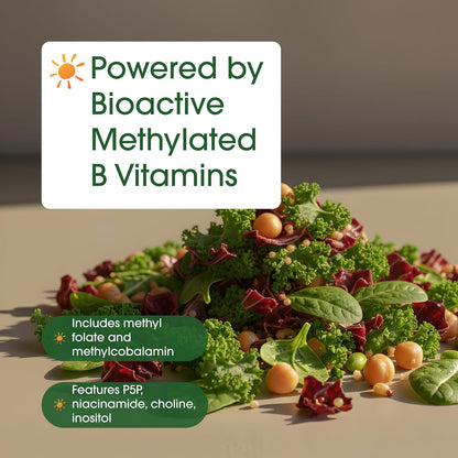 NatureBell Methylated B Complex - 240 Vegetarian Capsules - High Bioavailability 12-in-1 Formula
