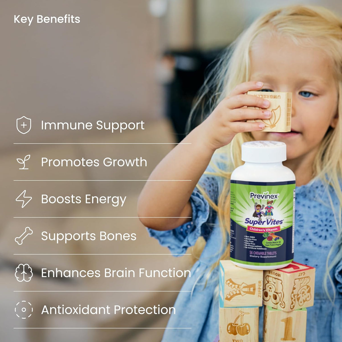 Super Vites® – Multivitamin for Kids, Chewable Tablets, Gluten-free, Soya Free, Dairy-free & Preservative Free with 28 Organic Super Fruits & Veggies, 4-Week Supply - görsel 4