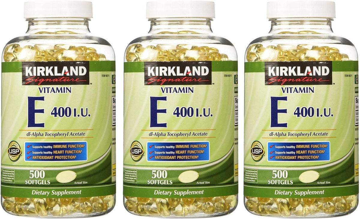 Kirkland Signature, Vitamin E 400 IU 500 – USP Verified for quality assurance – Image 1