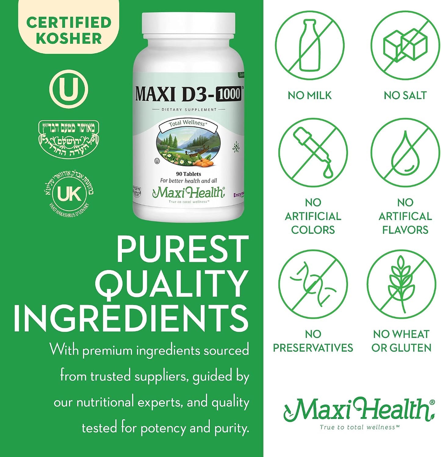 Vitamin D3 1000 IU Food Supplement – Easy to Swallow – Contributes to Normal Calcium Absorption, Immune Function and Bone Health – 90 Softgels – by Maxi Health - görsel 4