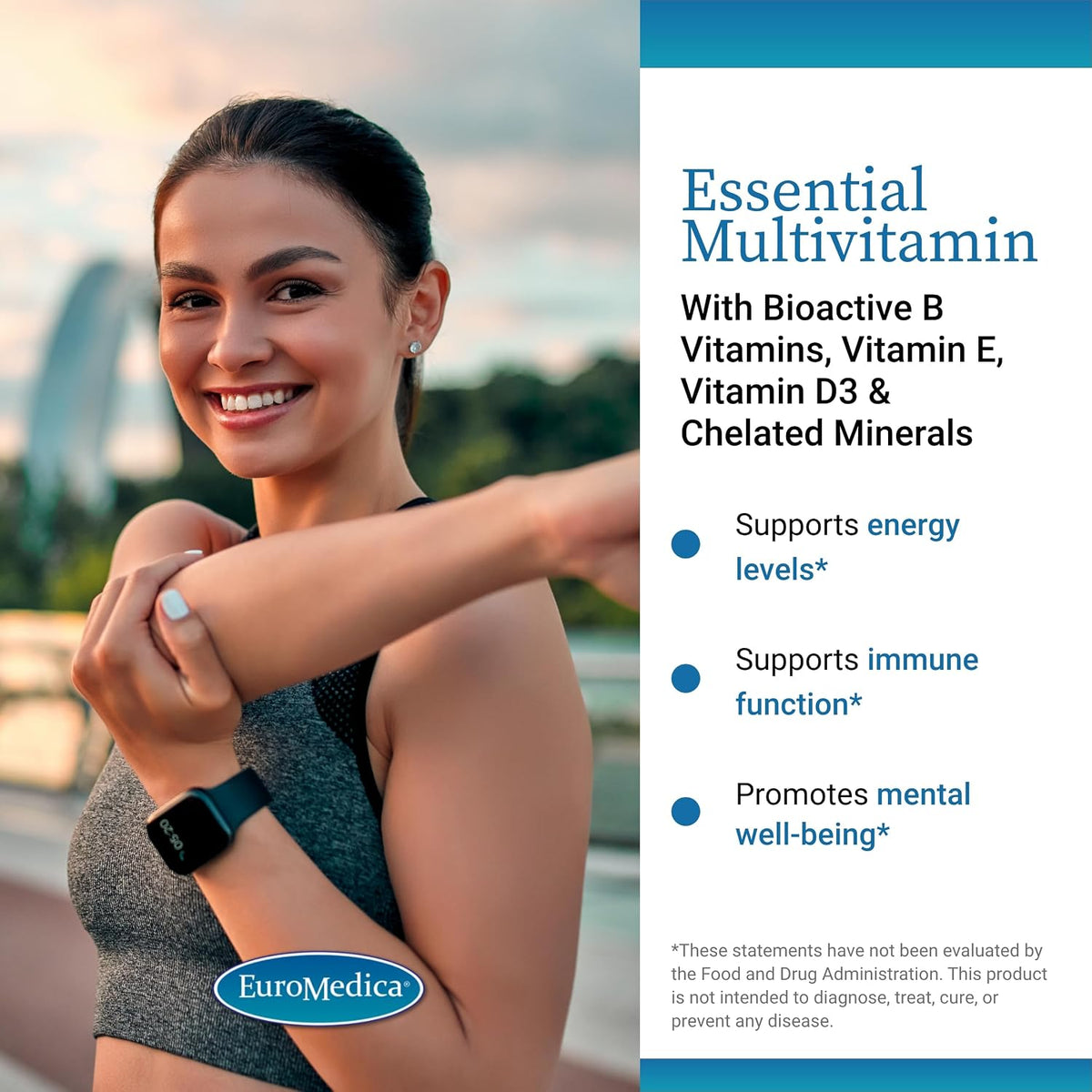 EuroMedica Essential Multivitamin - Food Supplement for Bone, Cardiovascular & Immune Health with Chelated Minerals and B-Vitamins - 60 Tablets - görsel 3
