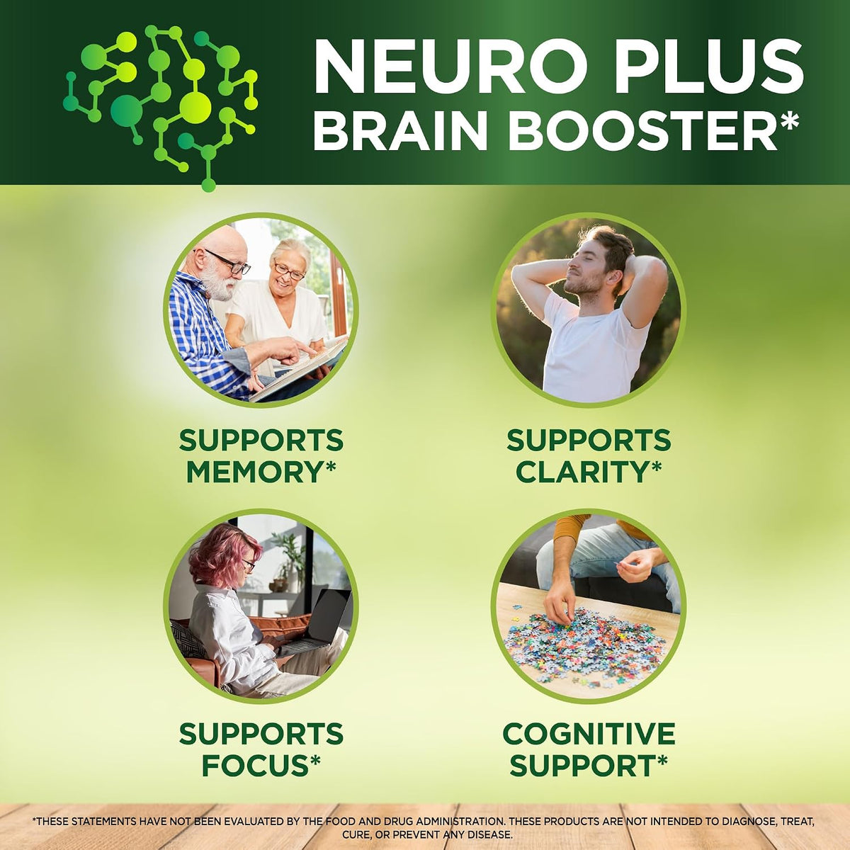 Neuro Plus Brain Supplement - Nootropic for Memory, Focus & Clarity - 60 Capsules - görsel 4