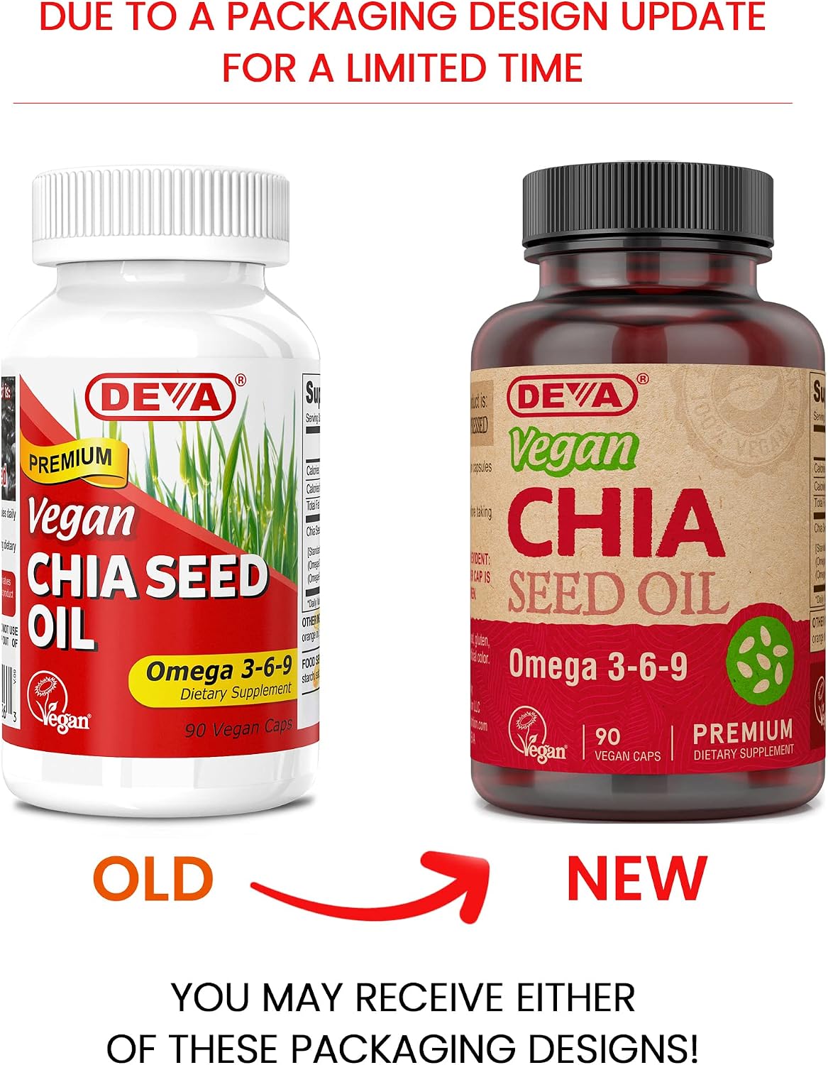 DEVA Vegan Vitamins Chia Seed Oil, Omega 3, 6, 9 & Essential Fatty Acids, Cold-Pressed & Unrefined, 90 Capsules (2-Pack) - görsel 2