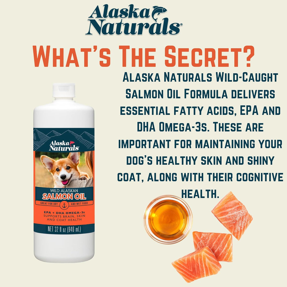 Alaska Naturals Wild Alaskan Salmon Fish Oil Supplement for Dogs Skin and Coat with EPA DHA Omega 3 Fatty Acids Liquid Food Topper 946 ml - görsel 4