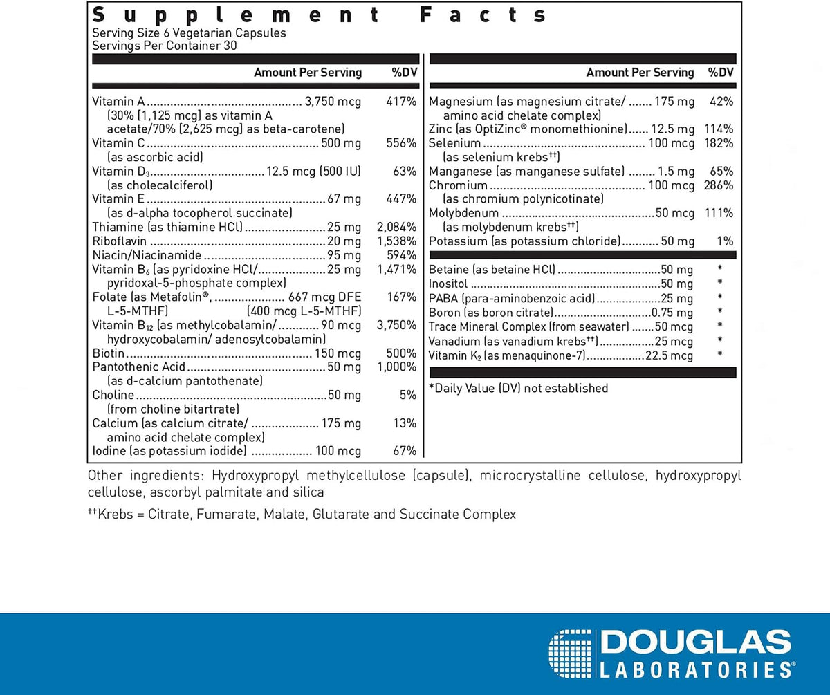 Douglas Laboratories Ultra Preventive III | Comprehensive Multivitamin and Mineral Supplement | 180 Capsules - görsel 2
