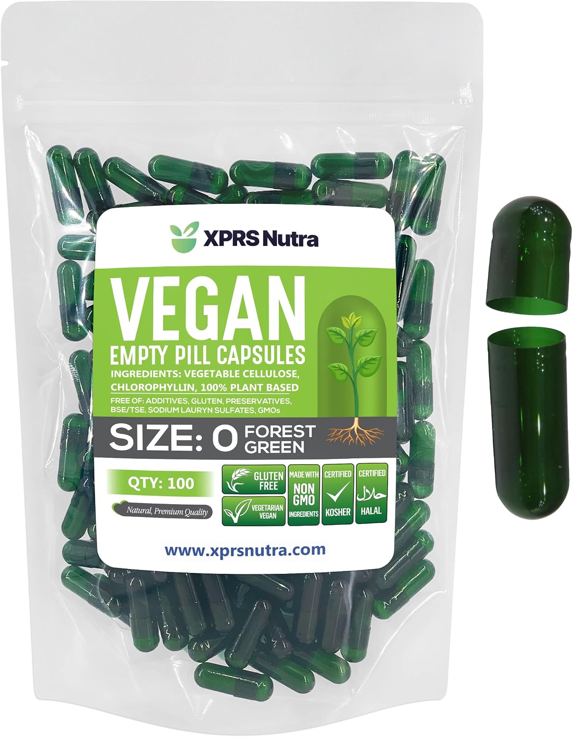 XPRS Nutra Size 0 Empty Capsules - 10000 Count Vegan Capsules - görsel 8
