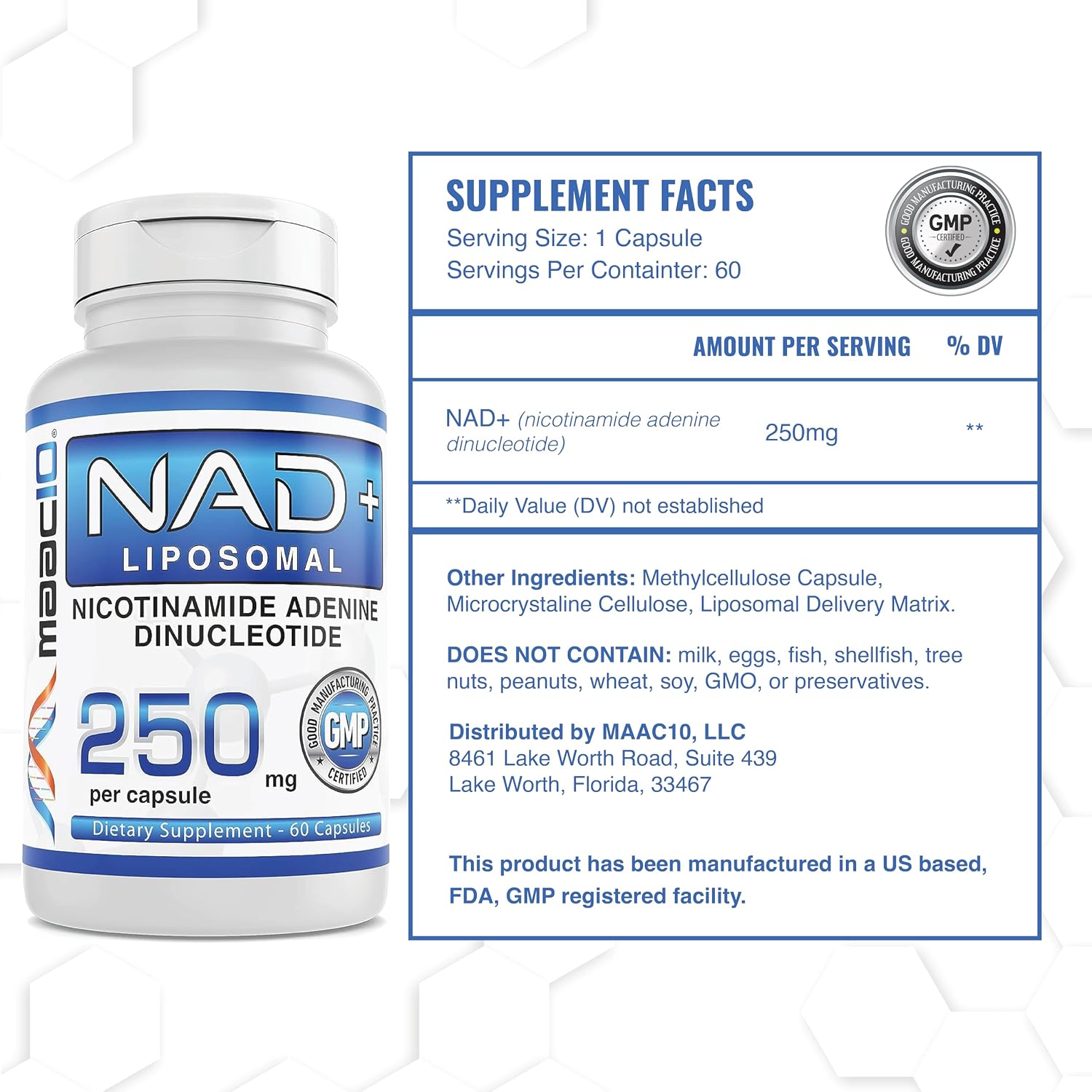 MAAC10 Liposomal NAD+ (180 Capsules) – Supports Energy & Reduces Fatigue, Non-GMO, Gluten-free, Vegan (3 Pack) - görsel 3