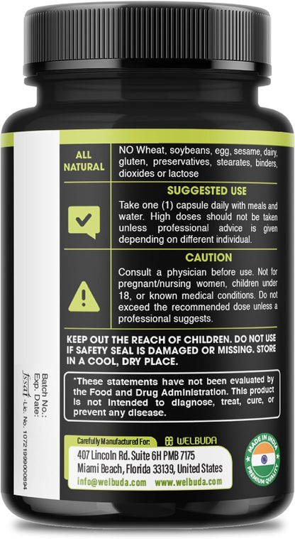 WELBUDA 5in1+ Nicotinamide Riboside Supplement with Resveratrol, Quercetin, Turmeric, Rhodiola Rosea – 90 Capsules