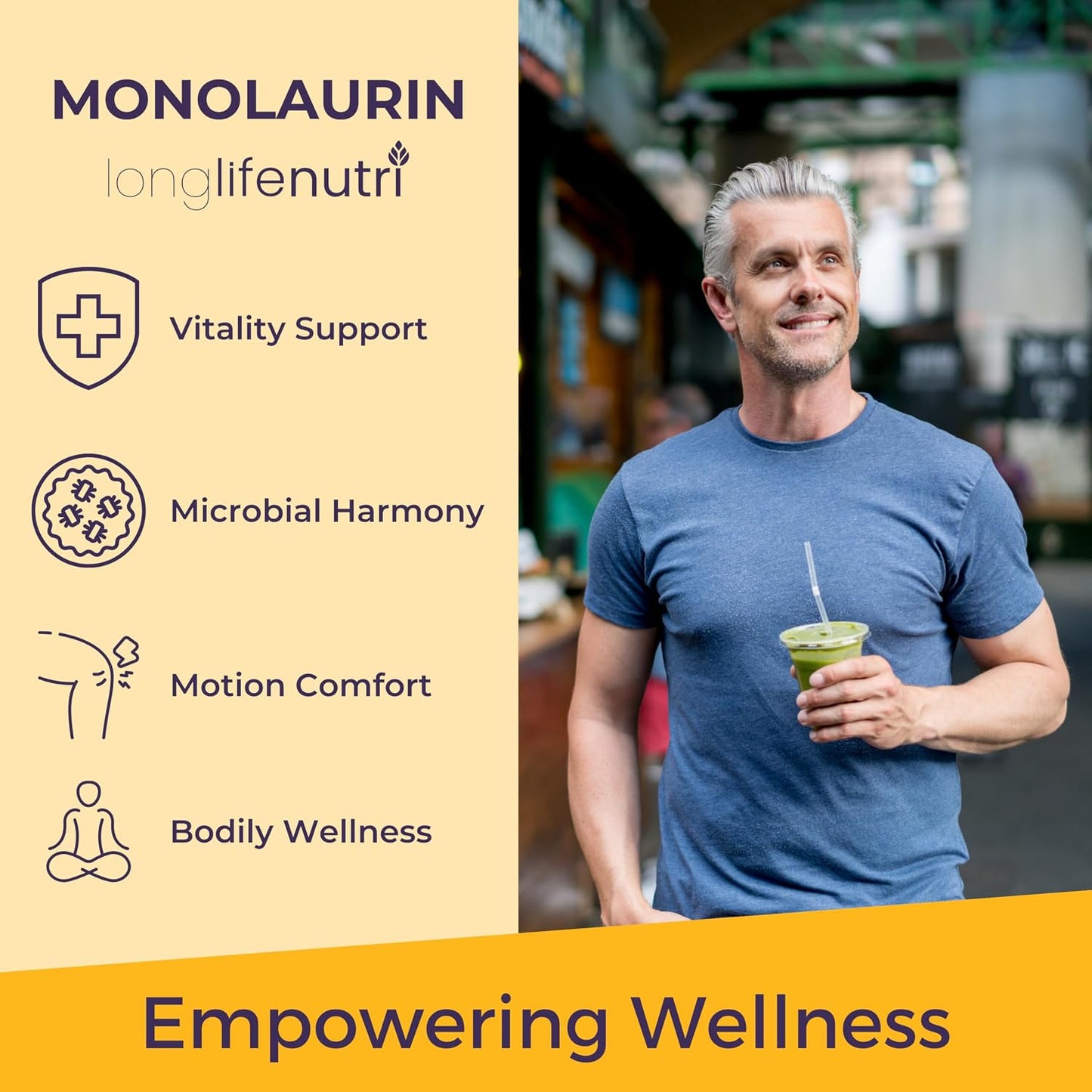 LongLifeNutri Monolaurin 1500mg - 200 Vegetarian Capsules, 100-Day Supply - görsel 4