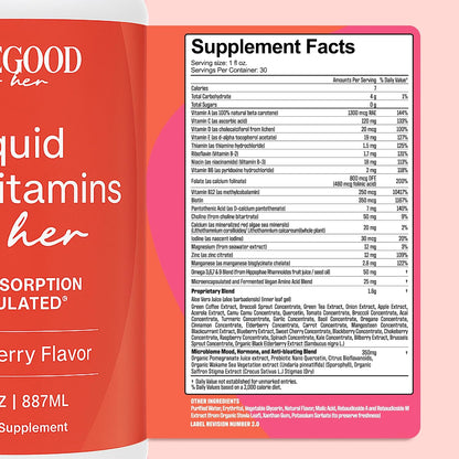 PureGood Liquid Multivitamin for Women - 70+ Nutrients, Mixed Berry, 2x900 ml