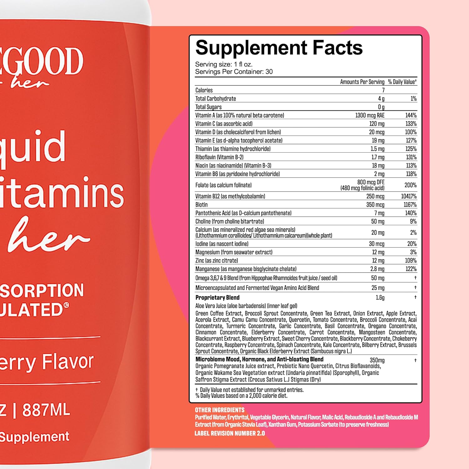 PureGood Liquid Multivitamin for Women | Methylated B12, Folate, Biotin & Saffron | Omega-3 6 7 9 | Energy, Mood & Hormone Balance Support | Iron Free | Sugar Free | 887 ml - görsel 6