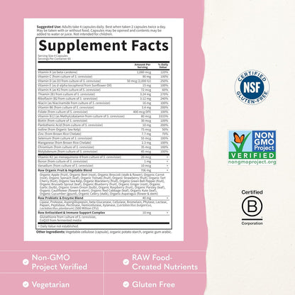 Garden of Life Vitamin Code Women 50 & Wiser Multivitamin – Whole Food Women’s Vitamins with Probiotics, Digestive Support, Immune Support, Non-GMO, Gluten-free, Kosher, 240 Capsules