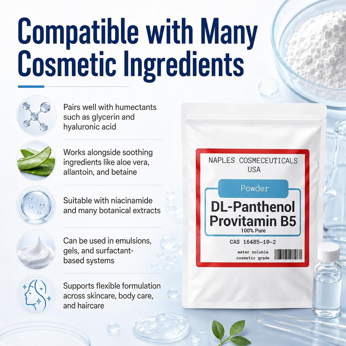 100% Pure DL-Panthenol Powder – Provitamin B5 for Cosmetics (113 g) - görsel 6