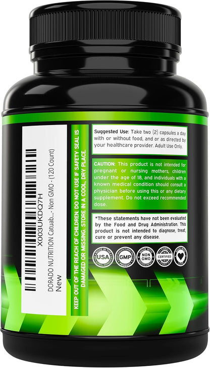 Catuaba Bark Extract 10,000mg Per Serving (120 Capsules) - Erythroxylum Catuaba - Third Party Tested - Drive & Stamina - Made in the USA - Gluten-free & Non-GMO - Vegan - For Men & Women