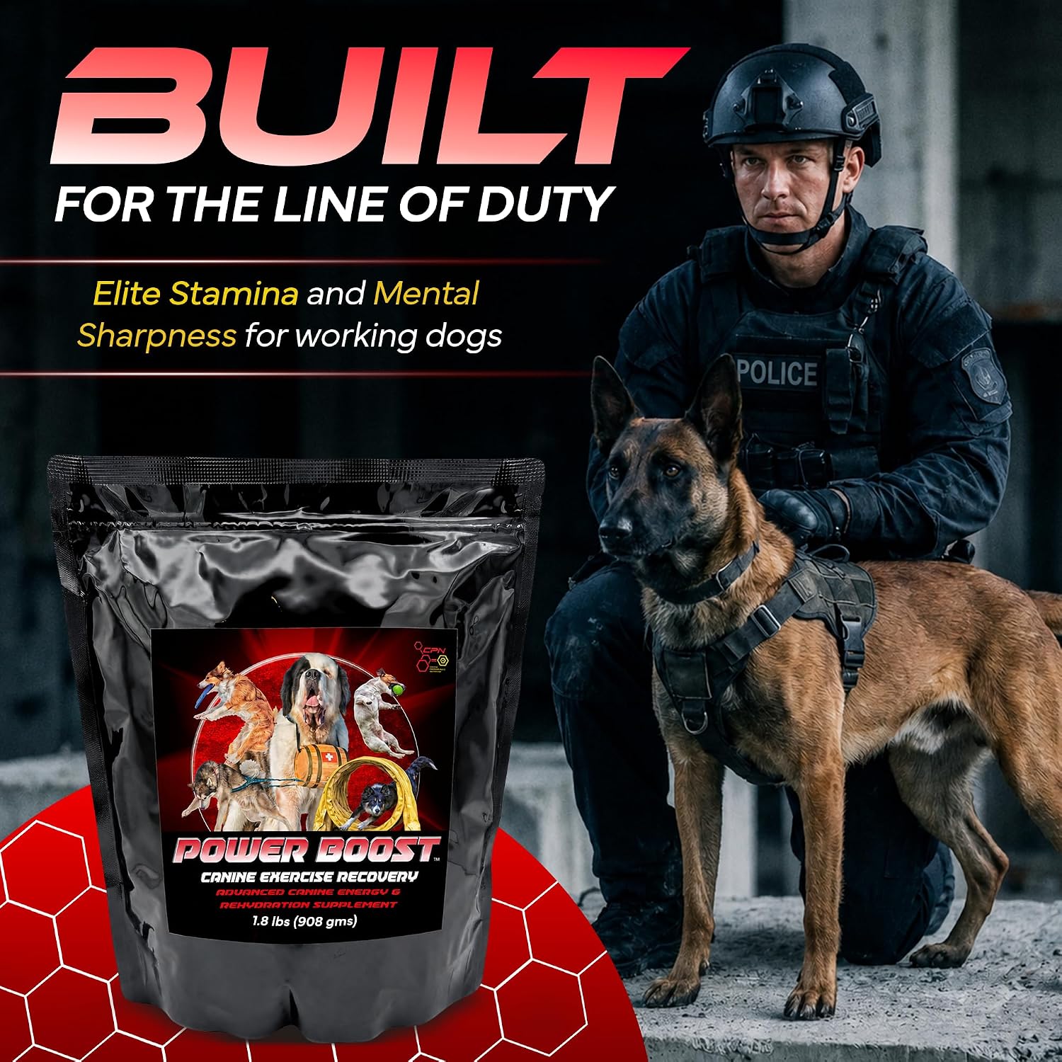 Power Boost Canine Performance Formula – Low Fat, High Carb Rehydration & Recovery Supplement for Working & Sporting Dogs - görsel 3