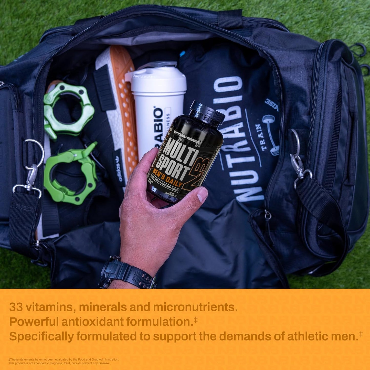 NutraBio MultiSport for Men – Men's Multivitamin with 33 Vitamins, Minerals & Antioxidants (120 Vegetable Capsules) - görsel 7