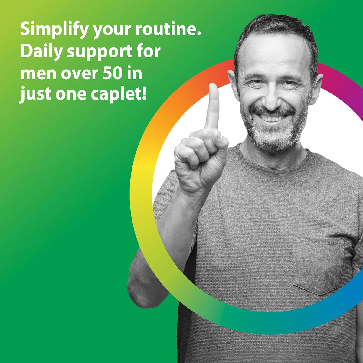 Rainbow Light Men's One 50+ Multivitamin - 150 Caplets - görsel 3