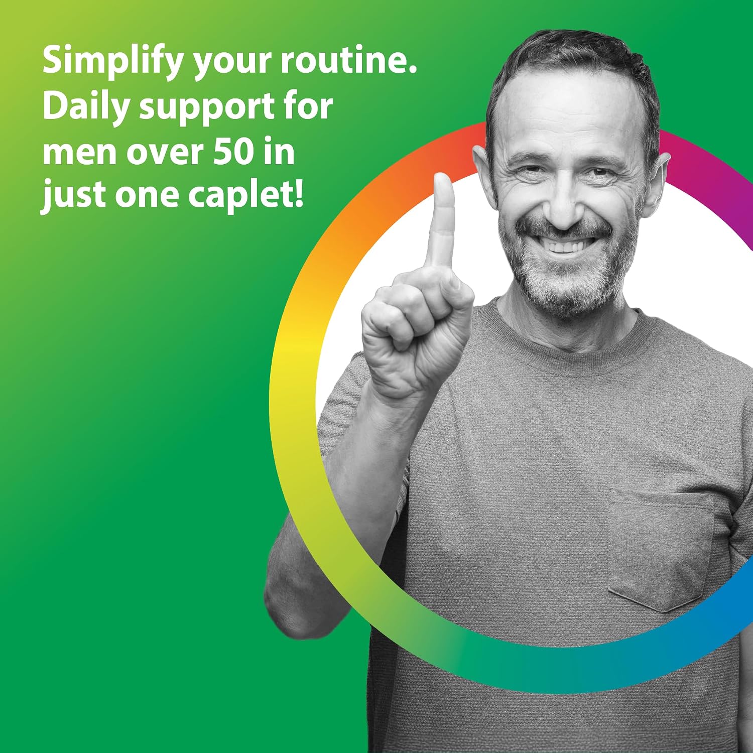 Rainbow Light Men's One 50+ Multivitamin - 150 Caplets - görsel 3