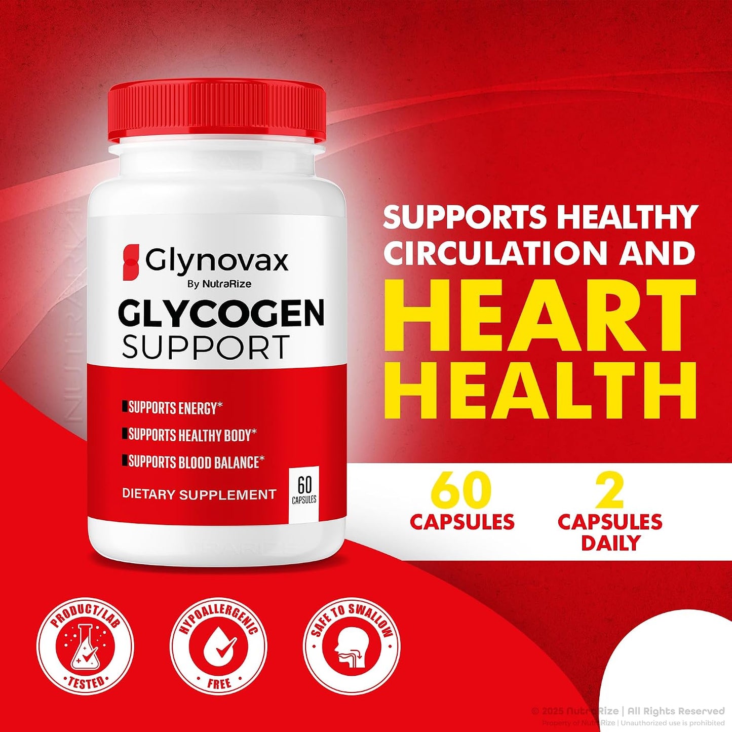 NutraRize Glynovax – Glycogen Support Formula (180 Capsules, 3 Pack) - görsel 3