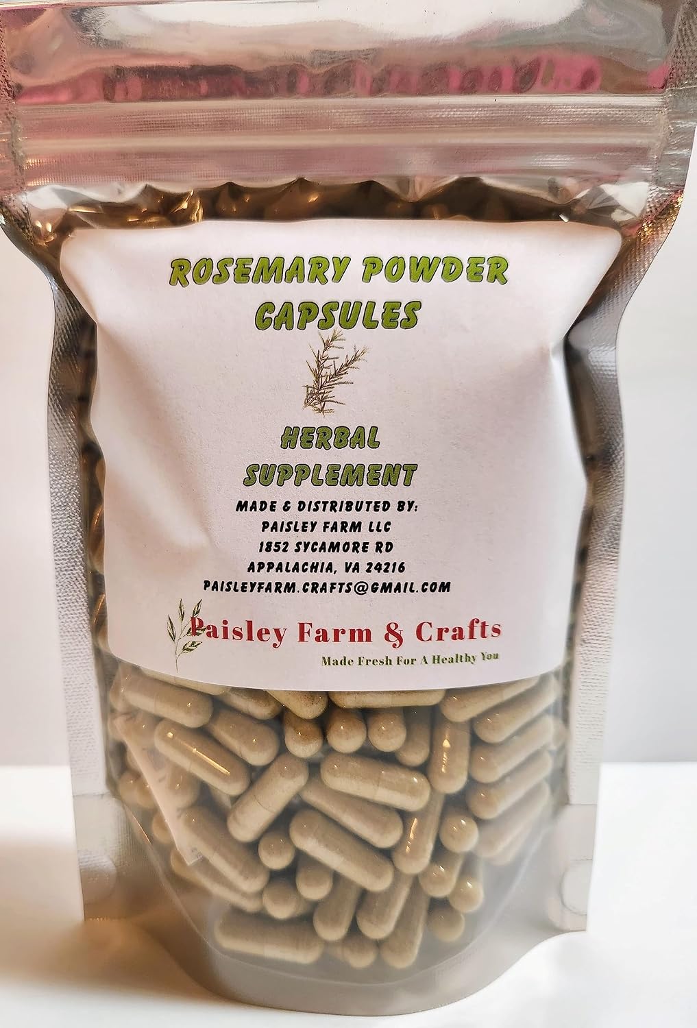 Rosemary Capsules 300 Ct - Herbal Supplement - Made Fresh on Demand - görsel 1