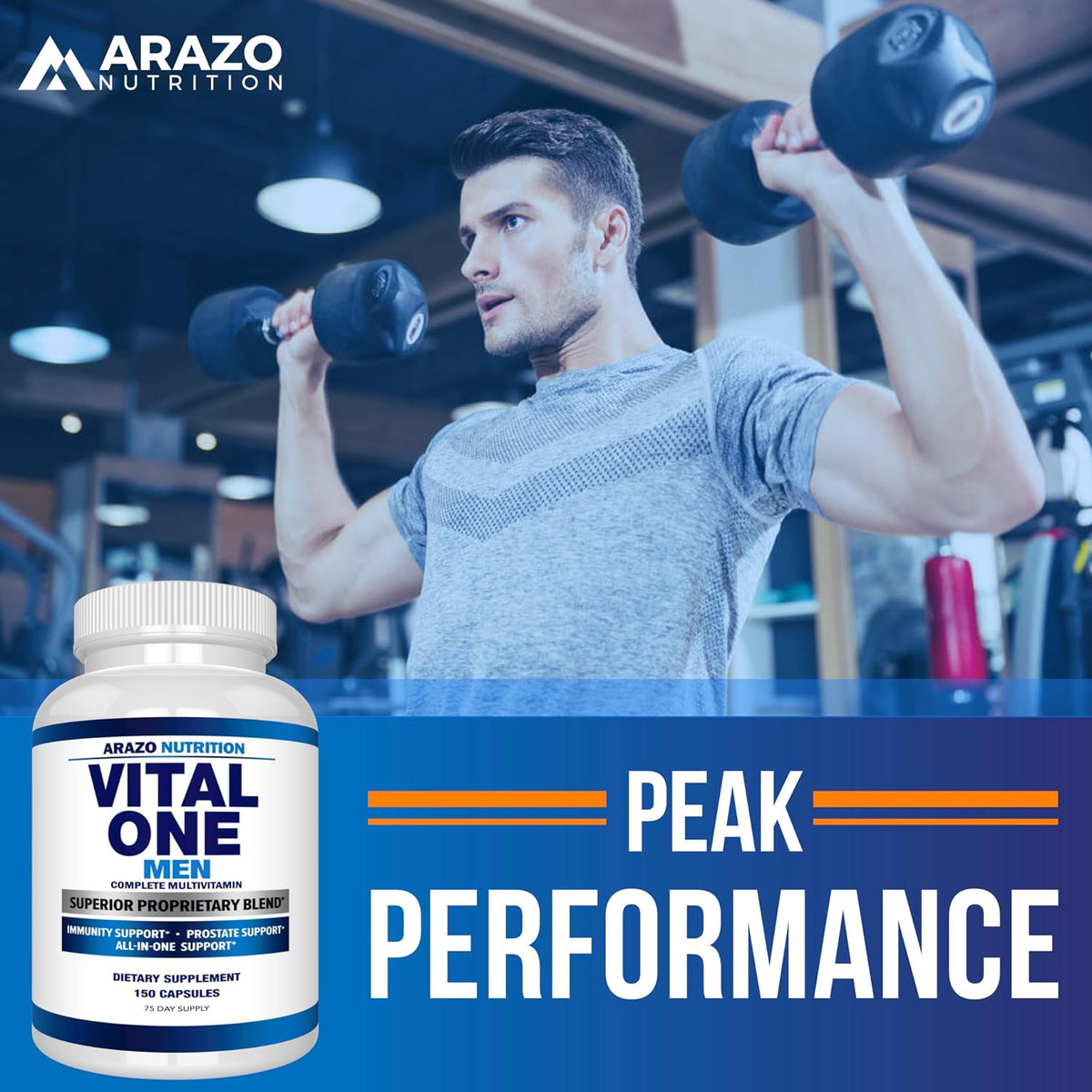 Arazo Nutrition Vital One Multivitamin for Men – Daily Wholefood Supplement (150 Vegan Capsules) - görsel 5