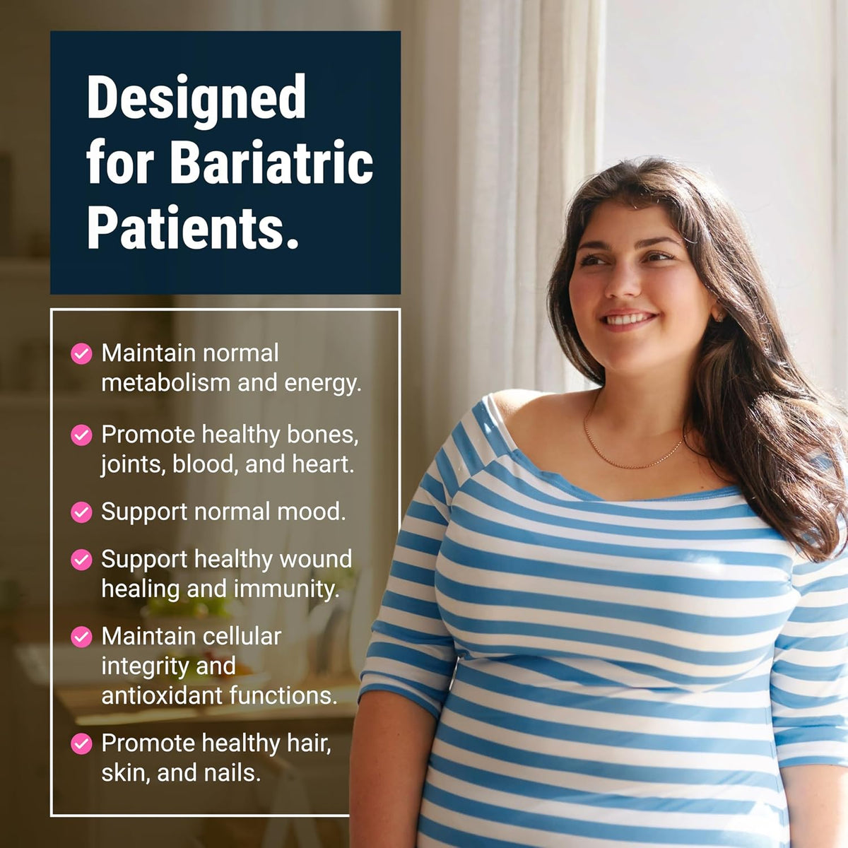 BariatricPal Multivitamin ONE – Chewable Bariatric Multivitamin with 45 mg Iron – Orange Citrus Flavour – 30 Tablets - görsel 3