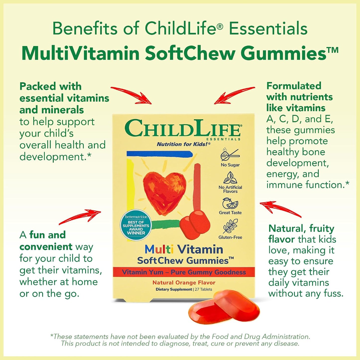CHILDLIFE ESSENTIALS Kids Multivitamin SoftChew Gummies - Sugar-Free, Natural Orange Flavour (27 Tablets) - görsel 5