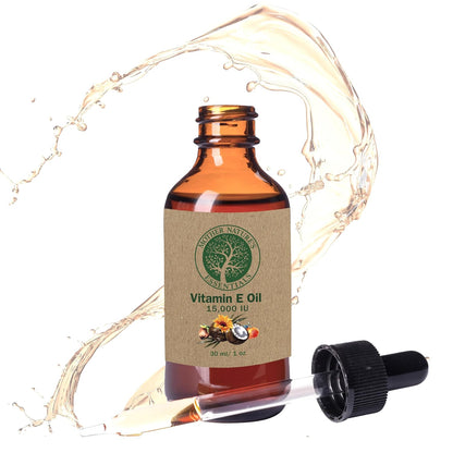 Mother Nature's Essentials Organic Vitamin E Oil, 14,000 IU d-alpha-tocopherol, with Coconut Oil, Jojoba, and Vitamin C – 30 ml (Pack of 2)