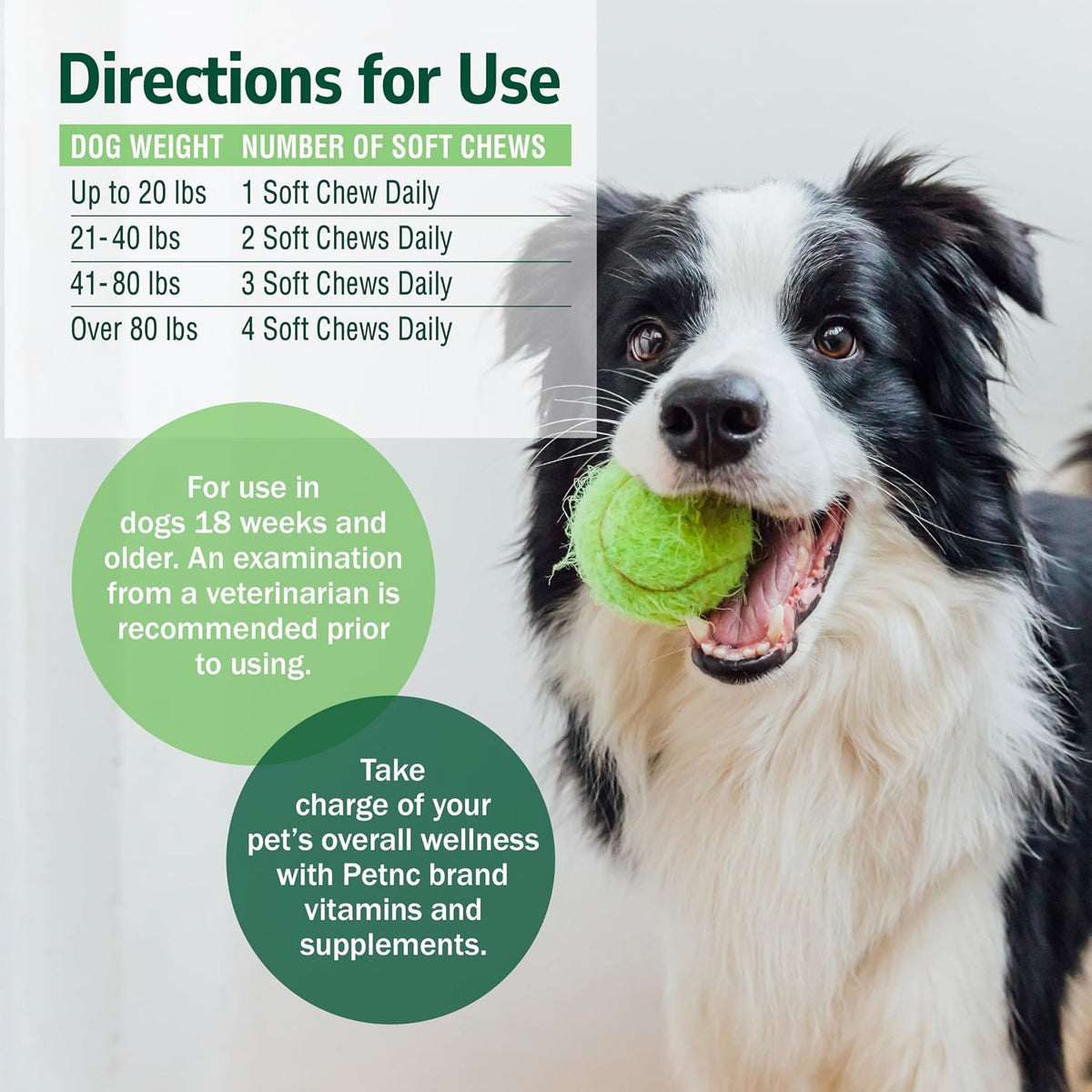 PetNC Natural Care Dog Skin and Coat Supplement, Omega-3 EPA & DHA, 60 Chewables - görsel 6