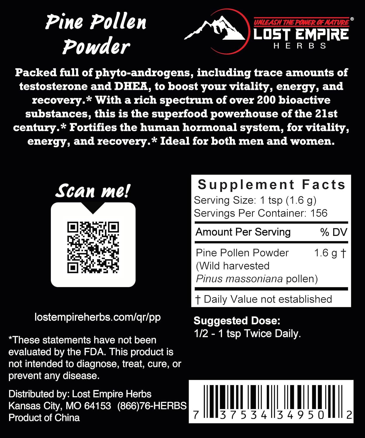 Pine Pollen Powder – Non-Irradiated, Wild Harvested, Cell Wall Cracked – Supplement for Energy, Vitality and Longevity (250g) - görsel 2