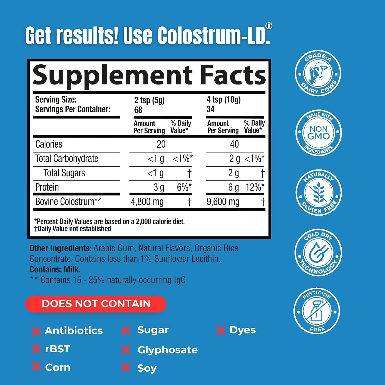 Colostrum-LD Liposomal Colostrum Powder, Vanilla, 340 g (68 Servings) - görsel 9
