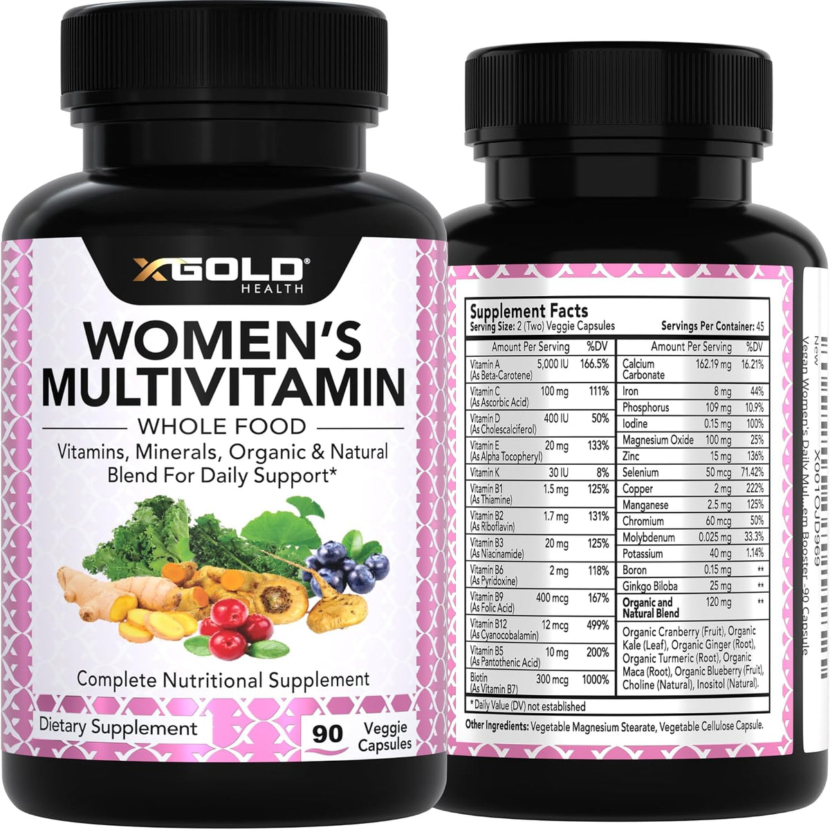 Vegan Women's Daily Multivitamin 50 Plus - Organic Wholefood Based - 90 Capsules - görsel 7