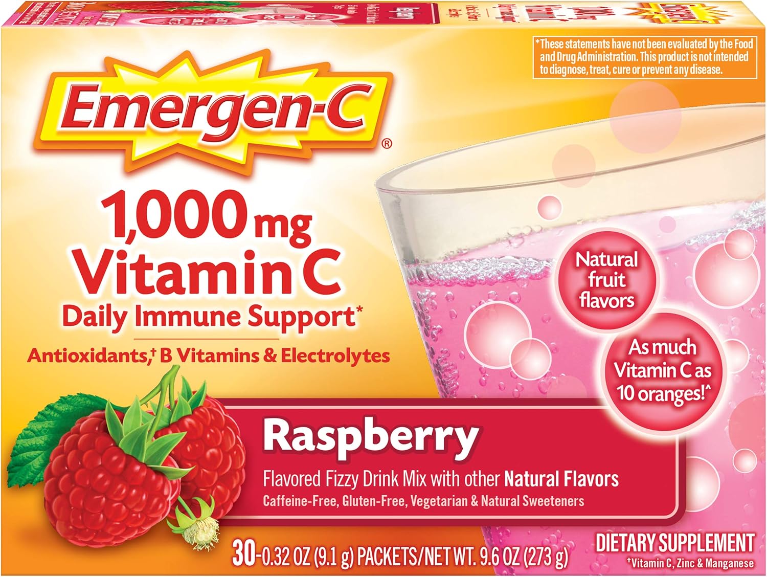 Alacer Emergen-C, Raspberry, 30 Sachets - görsel 1