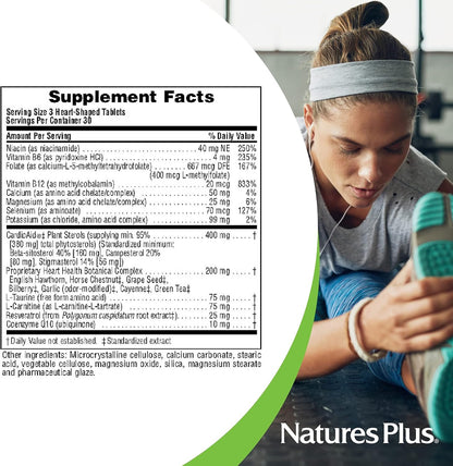 NaturesPlus Heartbeat, 90 Tablets - Dietary Supplement with Vitamins, Minerals & Herbs - Vegetarian, Gluten-free - 30 Servings