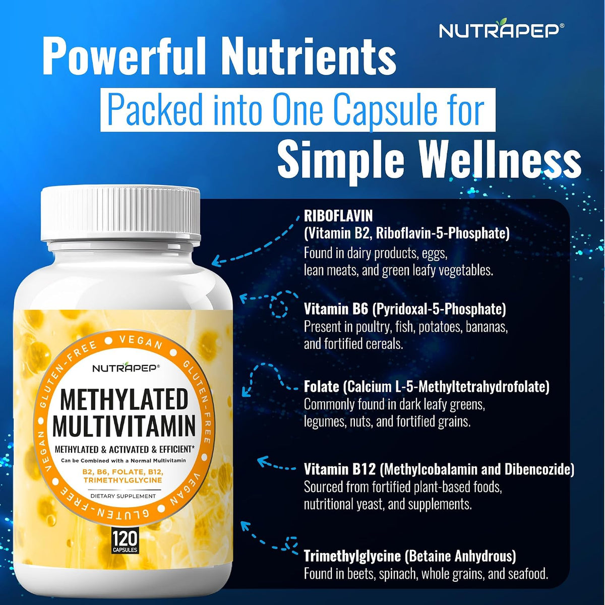 NutraPep Methylated Multivitamin with 5-MTHF and B-Complex - görsel 4