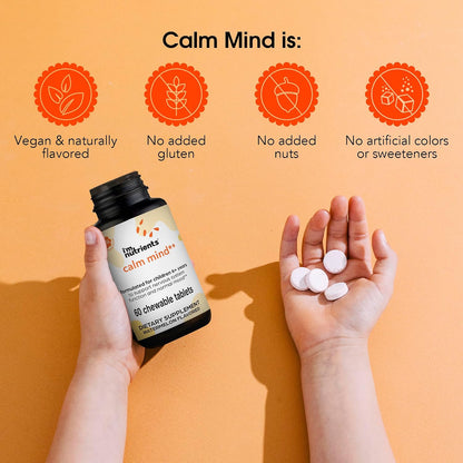 I'm Nutrients Calm Mind | Children's Saffron Supplement | Nervous System Support | 60 Chewable Tablets