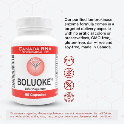 Boluoke Lumbrokinase Enzyme Supplement – Traditionally Inspired Circulatory Wellness Formula – Targeted Delivery Capsules – 60 Capsules