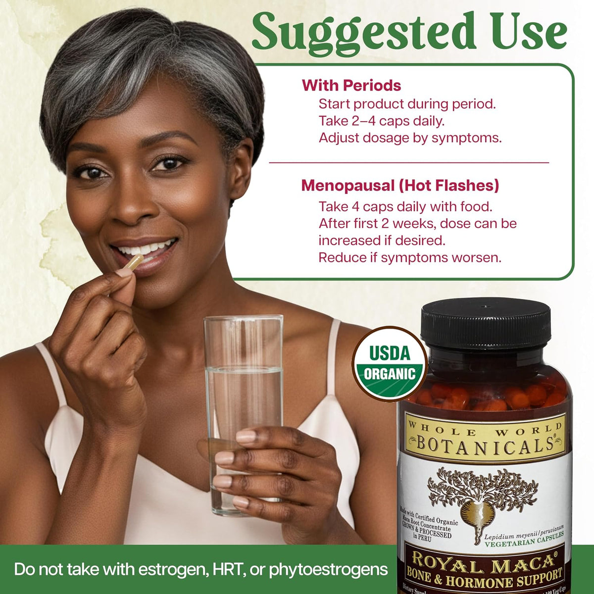 Whole World Botanicals Royal Maca Bone Support Capsules – Herbal Supplement with Vitamin D3, K2 & Magnesium – 120 Vegan Capsules - görsel 5